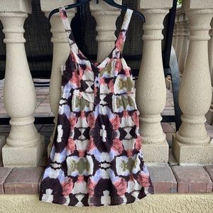 Anthropologie Multicolor Floral Tie-Dye Mini Dress